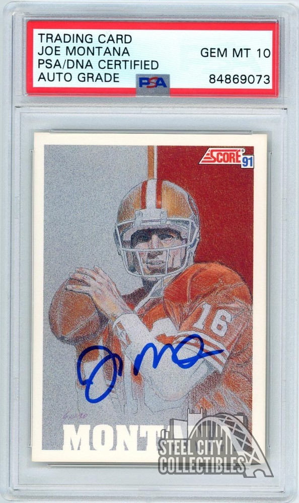 Joe Montana 1991 Score Team MVP Autograph Card #620 PSA/DNA 10