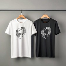 Vintage Tiger T-Shirt, Aesthetic Twin Tigers Art Twin Roaring Graphic Tee