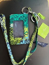 Vera Bradley Caribbean Sea Double Campus ID and breakaway Lanyard NWT