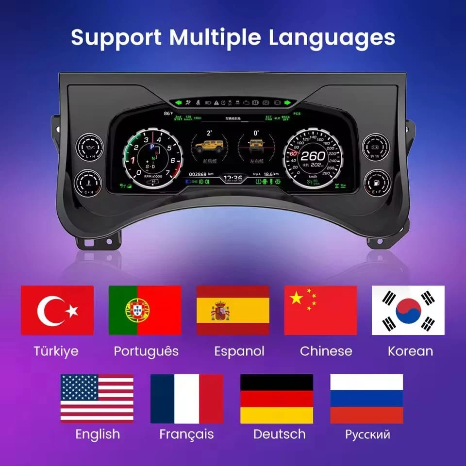 12.3" For Hummer H2 2003-2009 Gauge Cluster Speedometer LCD Instrument Dashboard — 第 4/4 张图片