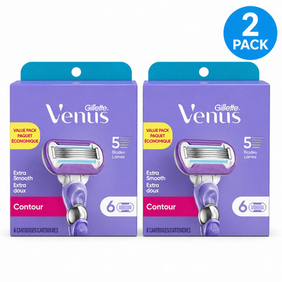 Gillette Venus Extra Smooth Contour Razor Blade Refills 5 Blades 6 Count 2 Pack