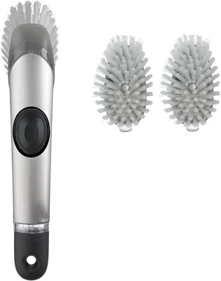 OXO Steel Soap Dispensing Dish Brush with OXO Steel Soap Dispensing Dish Brush R