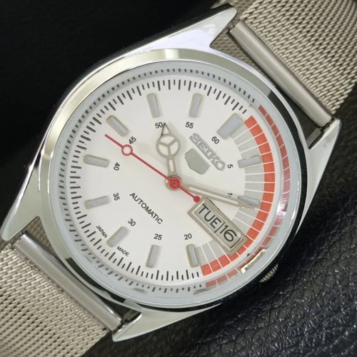 REFURBISHED VINTAGE SEIKO 5 AUTOMATIC 6309A JAPAN MENS WHITE WATCH a441903-a