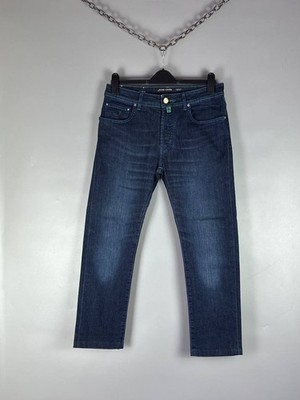 Jacob cohen handmade tailored jeans mens size 32 dark blue denim made in italy