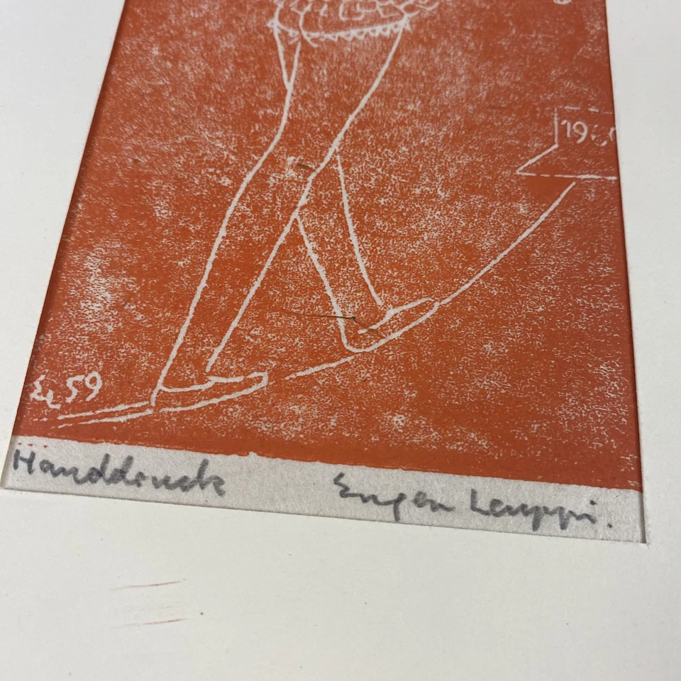 Sombrilla bailarina Eugen Langen vintage original impresión a mano firmada 1959 Foto 3 de 4