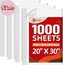 1000 Sheets White Tissue Paper for Gift Bags, 20"X 30" Tissue Paper Bulk