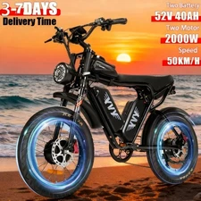 Ridstar 20" Electric Bike 15/20/40Ah 1000/1500/2000W Fat Tire E-MoutainBike New