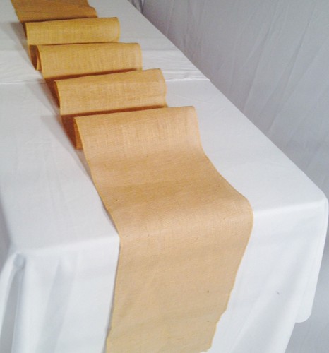 20 PACK Burlap Table Runner 14" x 108" 100% JUTE BURLAP TABLE DECOR WEDDING - Picture 2 of 4