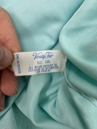 Set pigiama donna Vanity Fair taglia small blu manica corta con bottoni setoso vintage - Foto 6 di 17