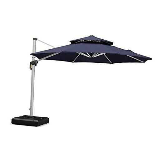 Purple Leaf 9 X 12 Double Top Deluxe Rectangle Patio Umbrella Offset Hanging U For Sale Online Ebay