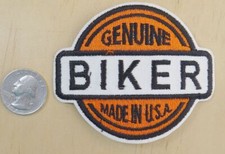 GENUINE BIKER MADE IN USA IRON-ON / SEW-ON EMBROIDERED PATCH 3 1/2" x 3 "