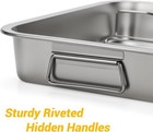 Tifanso Stainless Steel Roasting Pan - Heavy Duty Turkey Roasting Baking Broiler — photo 5