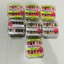 Lot Of 7 NEW Fing'rs Prints Press-On Nails 24 Count Random, Múltiples