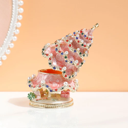 Weihnachtsbaum Schmuck Schmuckschatullen handbemalt emailliert mit Strass - Bild 6 von 6