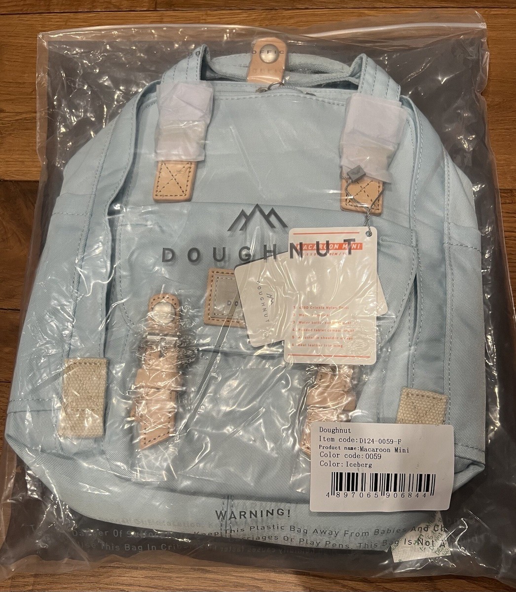 DOUGHNUT Macaroon Mini Backpack Iceberg Light Blue Nylon Real Leather Trimming Macaroon Mini Backpack – Doughnut Backpack main image 4