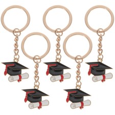 5PCS Keychains Graduation Season Keyring Gift Bag Metal Decorative Keychains