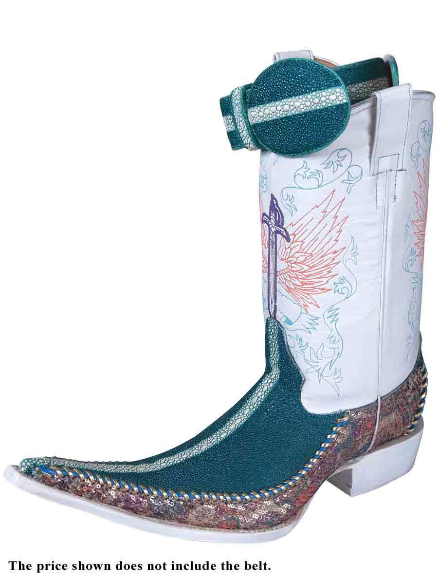 Bota Vaquera Tejida/O Aguila Real (Spcls) Floreta Mantarraya Reyna