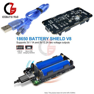 5V 18650 Battery Mobile Power Bank Shield V8 for ESP32 ESP8266 Micro USB Cable