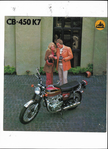 73 HONDA CB450 K7 NOS OEM DEALER'S SALES LITERATURE SHEET BROCHURE