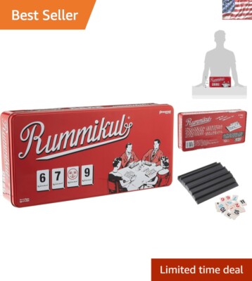 Lucite Rummikub Deluxe Rummikub Set in Stunning Retro Tin - Perfect for Game Nights and ...