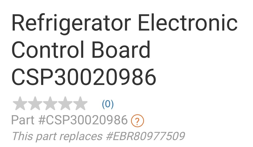 LG MAIN CONTROL BOARD #EBR80977509 /CSP30020986 FOR REFRIGERATORS, see pics. 