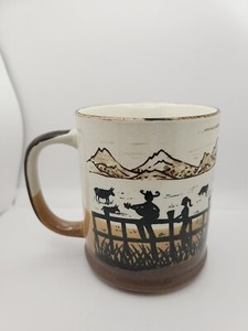 Lot De 5 Tasses En Aluminium Vintage - Style Cowboy Chariot - Anciennes