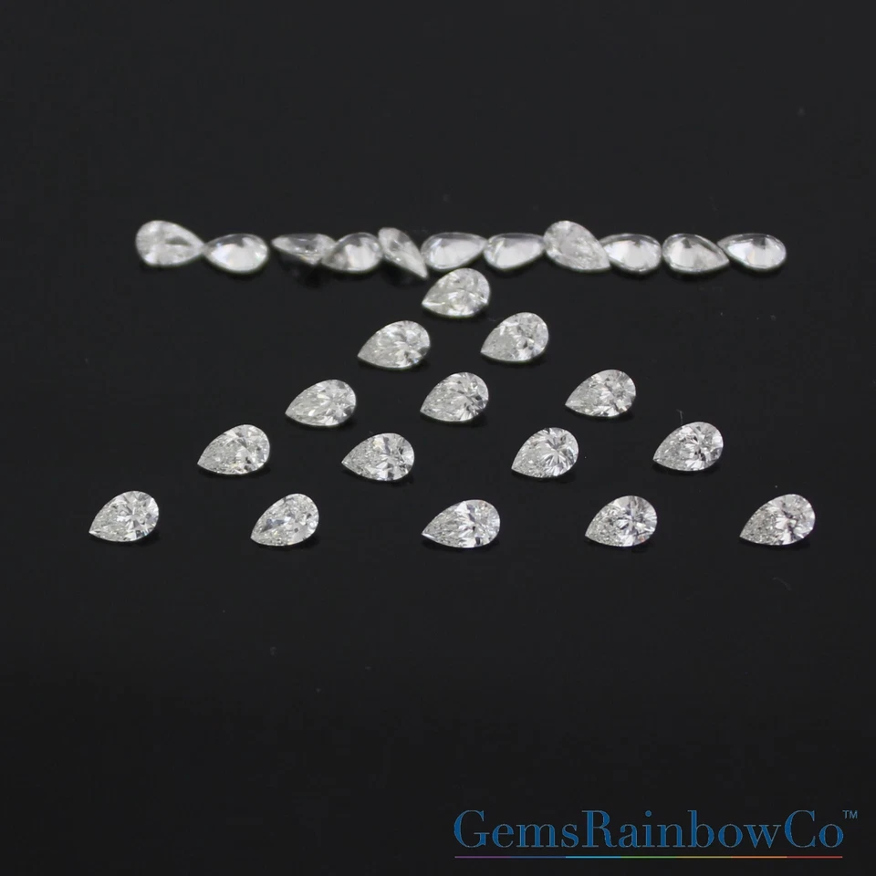 Natural White Diamond Pear, Earth Mined Diamond I-Color, VS2 clarity, size 5x3mm - Image 2 of 4