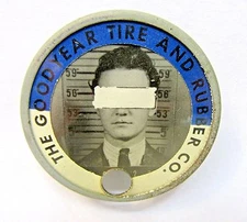 WWII 1940's GOODYEAR TIRE AND RUBBER CO. employee badge pinback Home Front +