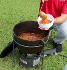 Carolina Cooker Cast Iron Pot and Burner, 14 Quart Capacity