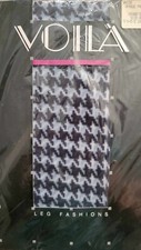 Vintage 80s VOILA Opaque Pantyhose 094T08 Hound's Tooth Size A