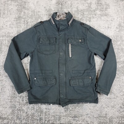DC Skateboards Jacket Men's Medium Black Field Chore Coat Wilshire Canvas Zip
