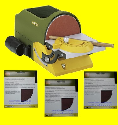 PAKET PROXXON 27060 Tellerschleifer TG125/e + Schleifscheiben 28160 28162 28164