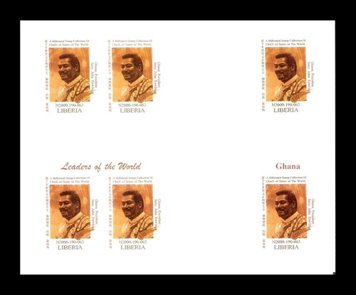 Liberia 1999 Ghana Präsident Jerry John Rawlings Imperf Block postfrisch (BR)
