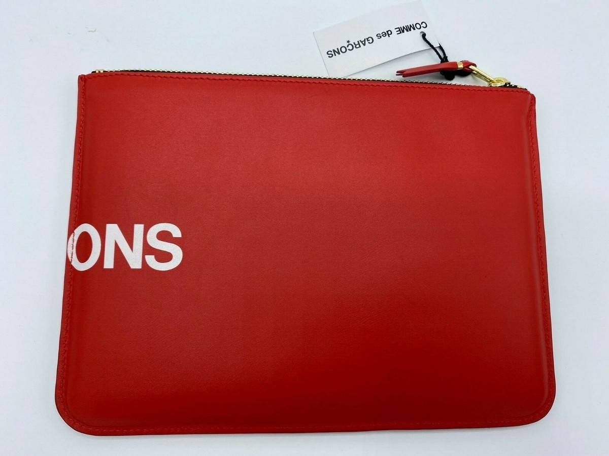 Comme Des Garcons Red Leather Pouch NEW UK