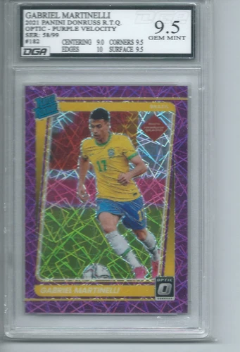 GABRIEL MARTINELLI 2021 DONRUSS OPTIC RATED ROOKIE PURPLE VELOCITY RC /99 9.5