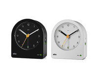 Braun Classic Analogue Alarm Clock with Snooze Function Backlight Black/White