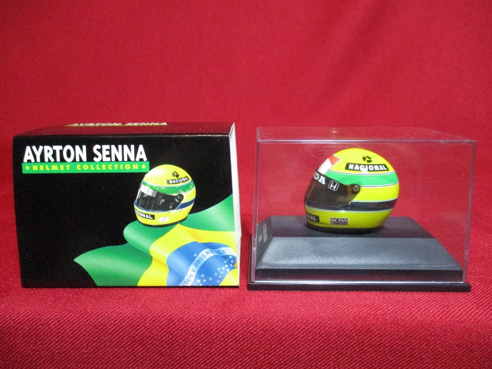 1989 Ayrton Senna Honda-McLaren Nacional Boss Helmet Formula 1 F1 1/8 Minichamps - Image 3 of 4