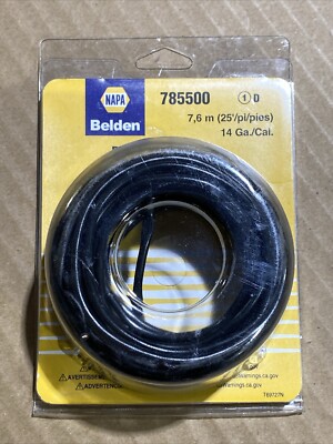 Napa Belden 14 Gauge 25  Black Primary Wire 785500 New