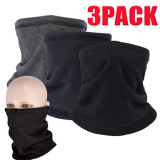 3PACK Winter Neck Warmer Gaiter Fleece Windproof Face Mask Cold Weather Scarf
