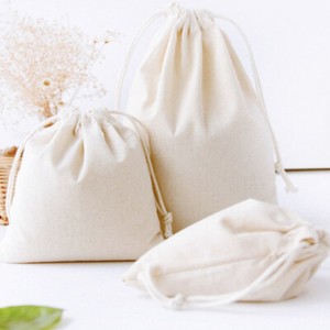 bag drawstring linen cotton pouch purse coin package storage gift travel