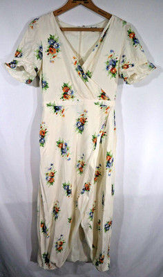 Madewell Magdalena Floral Faux Wrap Dress Midi Womens Size 4