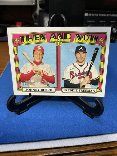 2021 Topps Heritage Then and Now #TN7 Freddie Freeman/Johnny Bench