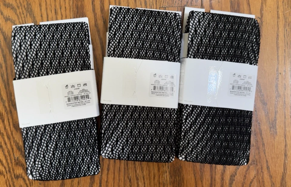 NUEVO CON ETIQUETAS 3 pares de medias JESSICA SIMPSON negras estilo red de pescado moda M/T Foto 2 de 2