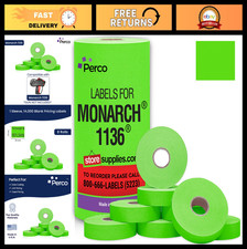 Fluorescent Green Price Marking Labels - 14,000 Stickers for Monarch 1136 Gun -