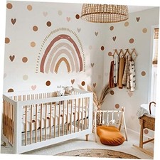 Large Boho Rainbow Wall Decals Peel and Boho Rainbow  Polka Dots  Heart