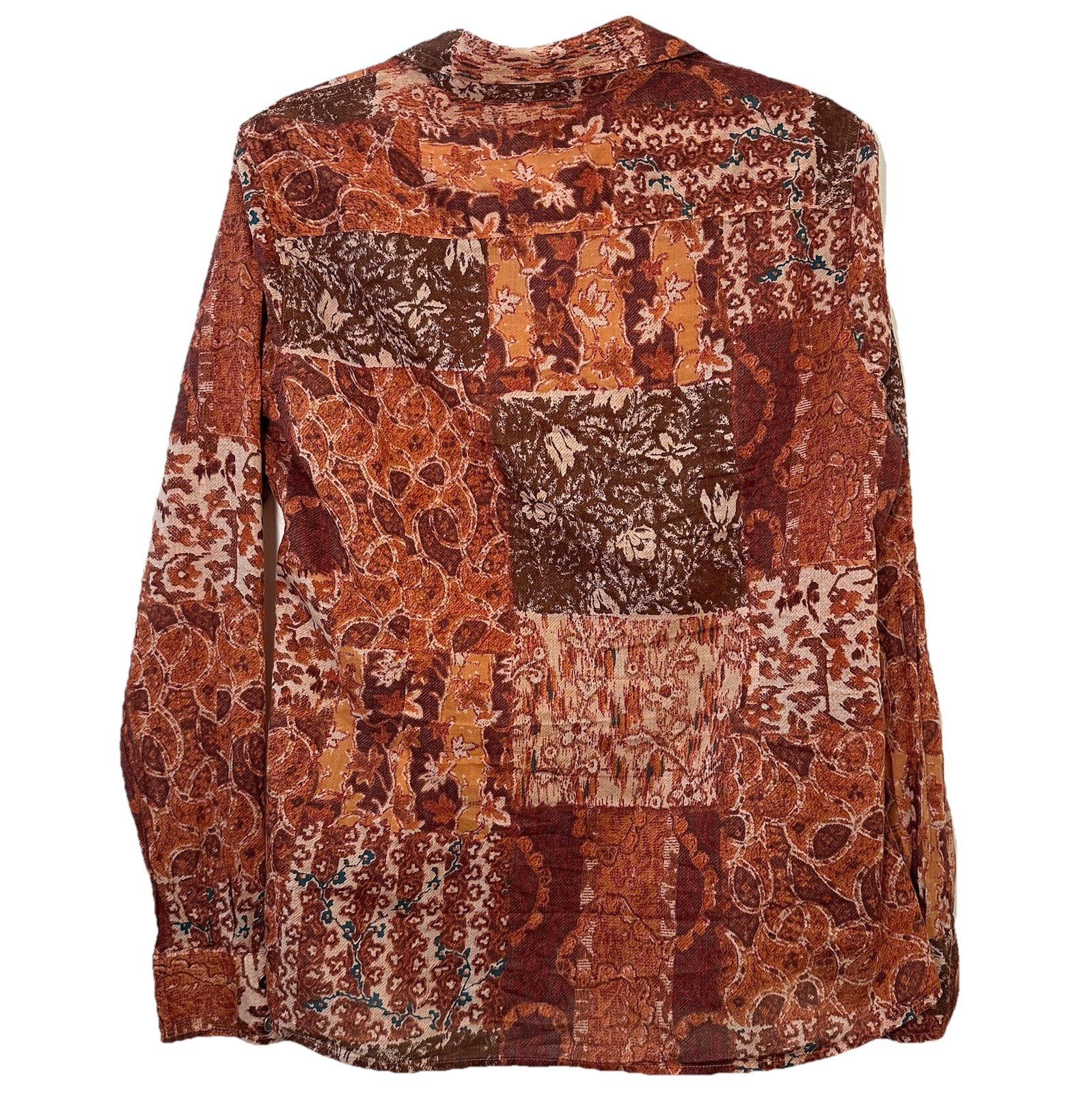 Lucky Brand Patchwork Boho Button Down Shirt Wome… - image 2