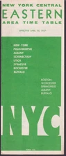 New York Central Eastern Area RR Timetable 4/30 1967
