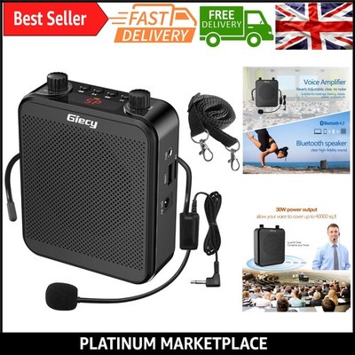 Tragbarer Sprachverstärker mit Headset Mikrofon - 30W leistungsstarkes Soundsystem,...