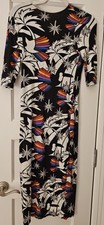 Women Collectible Designer Farm Rio Tropical Toucan Fitted Sexy Cocktail Dress S