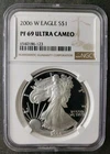 2006 W Proof $1 American Silver Eagle Dollar NGC PF69 Ultra Cameo